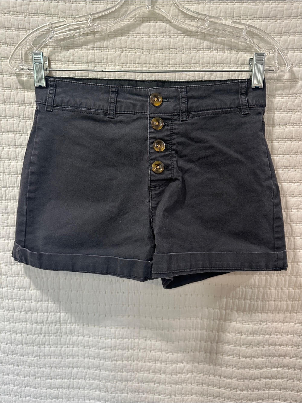 Old Navy High-Waist Black Button-Front Shorts